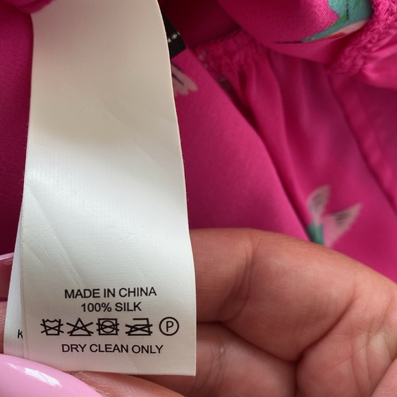 Kate Spade silk hummingbird dress size 2 hot pink - Picture 11 of 15